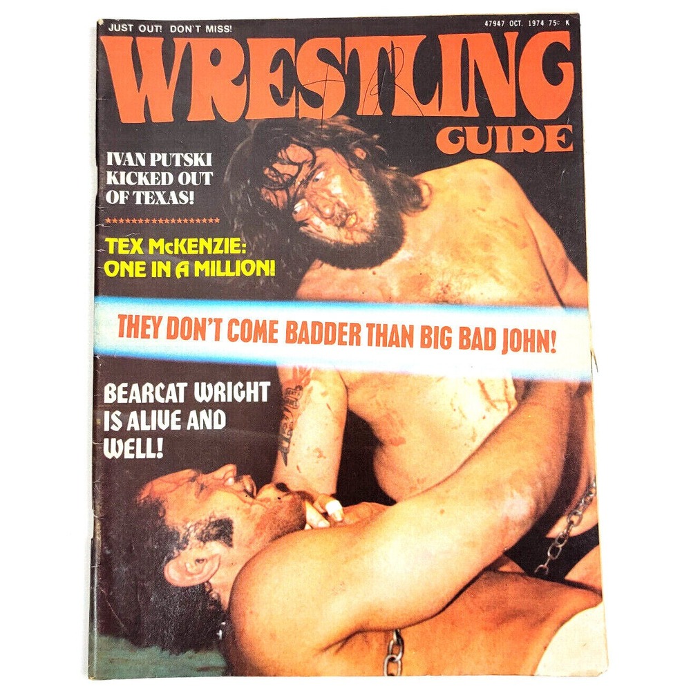 WRESTLER GUIDE MAGAZINE - OCT 1974 / IVAN PUTSKI / BIG BAD JOHN / BEARCAT WRIGHT